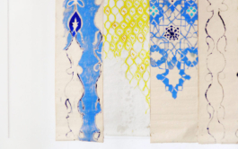 Painted wallpapers in blue and yellow. Anna Slobodnik 2015. 