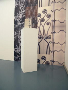 Exhibition view of Anna Slobodnik's participation piece of the exhibition Kunst und Buch, 2021. 