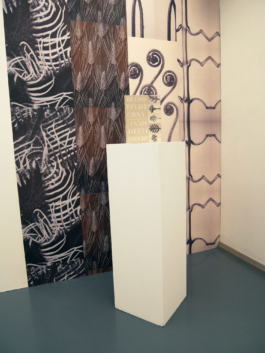 Exhibition view of Anna Slobodnik's participation piece of the exhibition Kunst und Buch, 2021. 