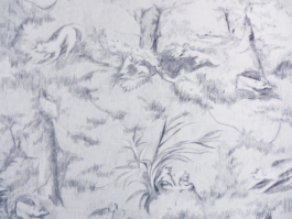 Detail of a pencil drawing with a pattern with trees and dogs. Anna Slobodnik 2015. 