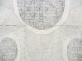 Detail of an assembled drawing with big geometrical forms. Anna Slobodnik, 2017. 