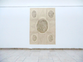 Big assembled drawing on beige paper, Anna Slobodnik, 2017. 