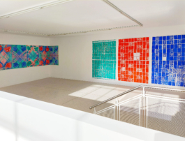 Exhibition view of the studio part of the Heidelberger Kunstverein. Exhibition: WERK.STOFF Preis, Anna Slobodnik. 