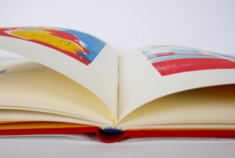 An open book from the side.