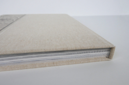 Closed book from the side.