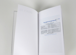 An open book with a chart on the right page.